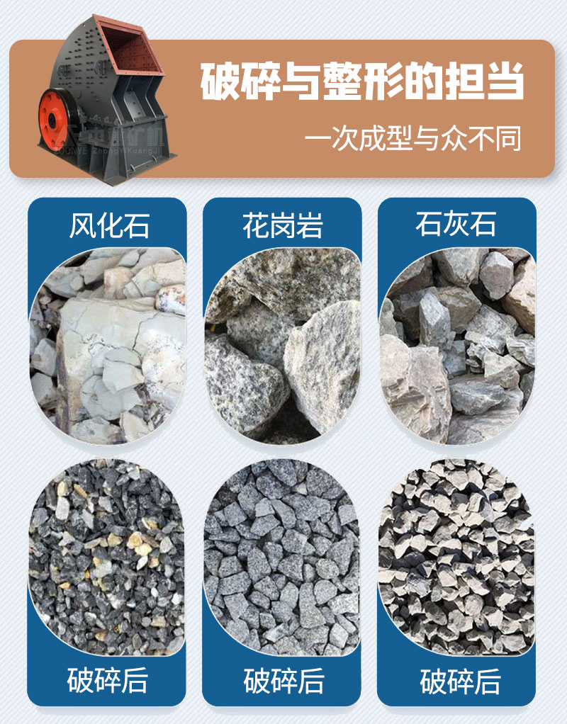 锤式破碎机适用物料