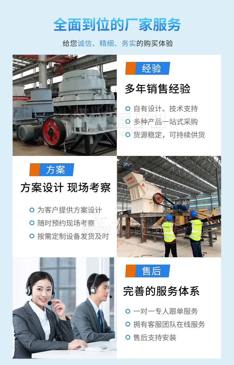 中意矿机制砂机提供售前、售中、售后服务