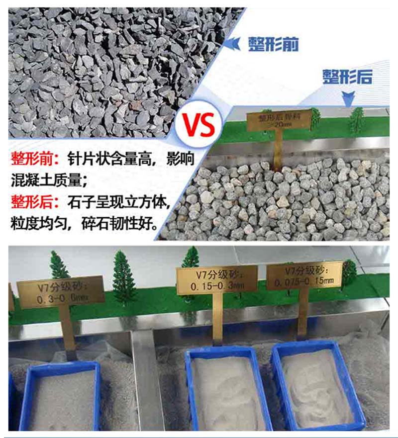 河卵石制砂后产品